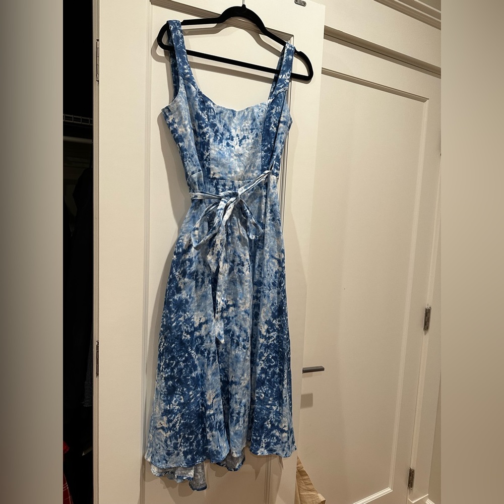Reformation blue tie dye wrap dress size S